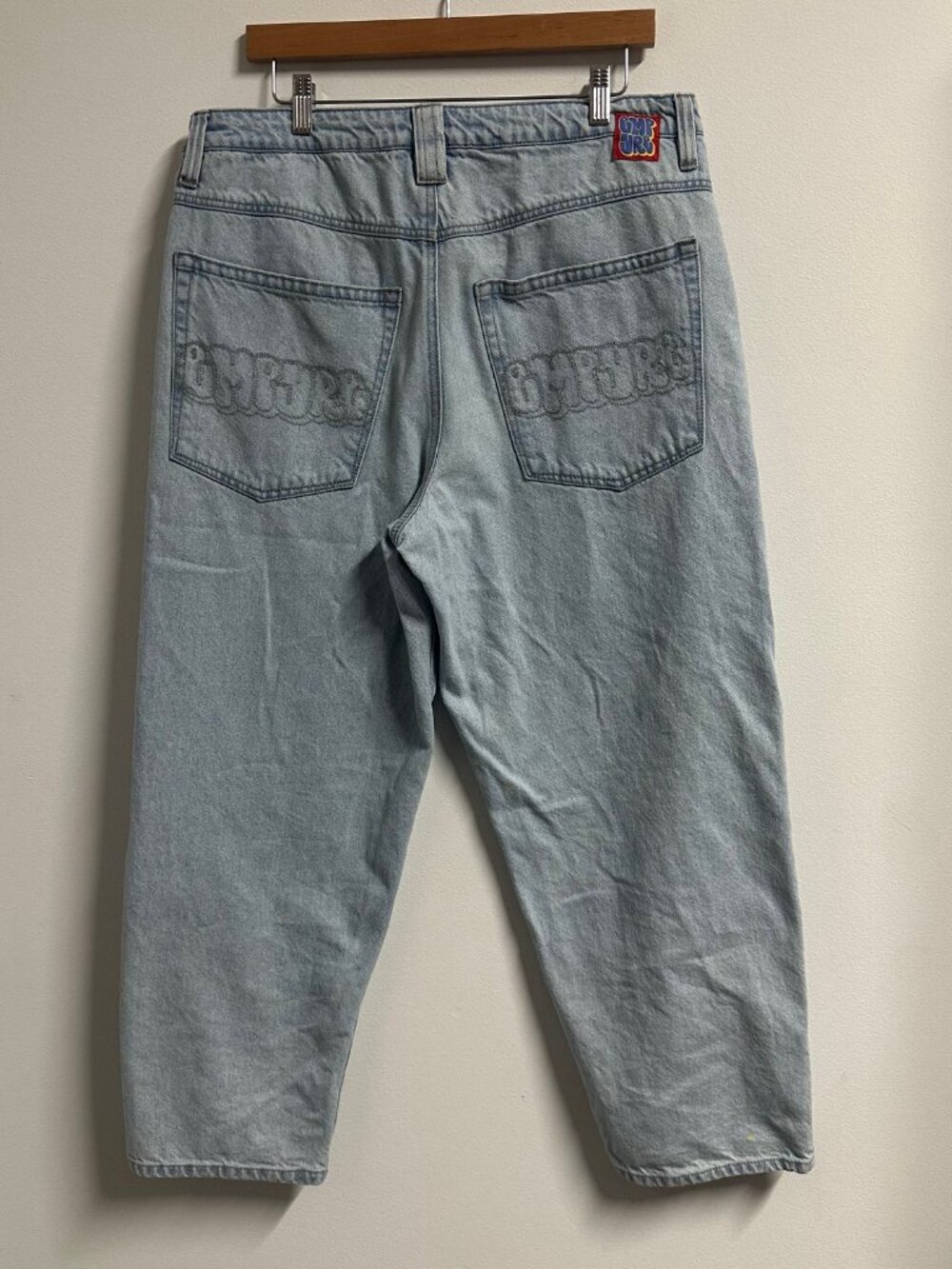 Y2K Empyre Embroidered Jeans Light Blue Spellout Size 33